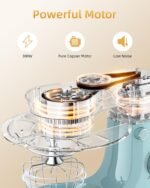 Facelle Tilt-Head Stand Mixer, 5QT+6QT Stainless Steel Two Bowls, 10 Speeds Kitchen Electric Food Mixer with Egg Whisk, Dough Hook, Beater, Dishwasher-Safe Attachment, Ideal Gift for Mom - Image 3