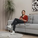85 Inch Modern 3 Seater Sofa for Living Room, Deep Seat Chenille Couch with Adjustable Wide Armrest & Plush Backrest, Button Tufted Comfy Bedroom Sofa, Easy Assembly, Grey - Image 5