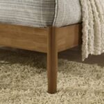 Roundhill Furniture Vichy Queen Platform Bed with Corduroy Upholstery in Light Walnut - Image 7