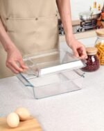 NUTRIUPS 8.5in x 8.5in Square Baking Dish Pans Glass Bakeware Glass Microwave Casserole Dish with Lid and Handles Microwave, Dishwasher, and Oven Safe Cookware - Image 3