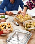 NUTRIUPS 8.5in x 8.5in Square Baking Dish Pans Glass Bakeware Glass Microwave Casserole Dish with Lid and Handles Microwave, Dishwasher, and Oven Safe Cookware - Image 8