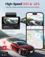 REDTIGER 530° Dash Cam 3 Channel, 2.5K+2.5K+1080P Triple Car Camera with 128GB Card, IR Night Vision, Touch Screen, Dashcam for Front Inside Rear Included WiFi GPS, 24H Parking Mode - Image 5