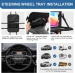 2 Pack Backseat Car Organizer with Tray, 11 Pocket Car Storage with Tablet Holder & Detachable Top for Steering Wheel, Road Trip Essentials Travel, Protector Kick Mats for Kids - Image 5