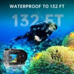 ODDV 4K60FPS 30MP Action Camera with Front LCD and Touch Rear Screens, Underwater Camera with 64GB Memory Card, 132FT Waterproof Camera, EIS, 5X Zoom, WiFi Remote Control（Black） - Image 4