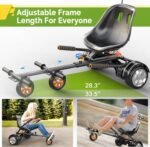 Hoverboard Attachment, with Dual Rear Shock Absorption and Bigger Seat, Hoverboard Seat Attachment Accessory for 6" to 10" Hoverboard, Adjustable Frame Length & 6.3in Off-Road Rubber Wheel - Image 4