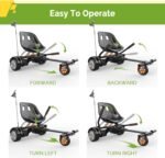 Hoverboard Attachment, with Dual Rear Shock Absorption and Bigger Seat, Hoverboard Seat Attachment Accessory for 6" to 10" Hoverboard, Adjustable Frame Length & 6.3in Off-Road Rubber Wheel - Image 6