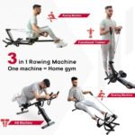 Tousains 3 in 1 Foldable Rowing Machine, AB Machine with 3 Level Angle & Led Monitor, Multi-Functional Rower Fitness Equipment Home Gym Full Body Fitness Machine - Image 3