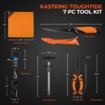 KastKing ToughTide Fishing Tool Kit, Rechargeable Digital Fish Scale with Lip Grip & Tape Measure, 7” Fillet Knife with Sheath & Sharpener, 8” Split Ring Fishing Pliers - Image 7