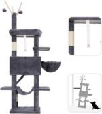 Cat Tree, Multi-Level Cat Tower for Indoor Cats, Cat Condo with Cat Scratching Post and Board, Cat Hammock, Smoky Gray GCT011G - Image 5