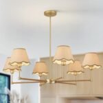 Farmhouse Rattan Chandelier Light Fixture, 6-Light Boho Chandeliers for Dining Room, Adjustable Rustic Pendant Light Large Modern Gold Hanging Lighting for Kitchen Island, Living Room - Image 6