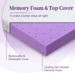 SINWEEK 2 Inch Gel Memory Foam Mattress Topper Twin Size, Ventilated High Density Pad for Back Pain, Bed Topper with Removable Soft Cover, CertiPUR-US Certified - Image 6