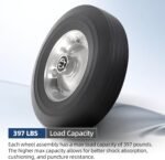 AR-PRO (2-Pack) 10" x 2.5" Flat Free Solid Rubber Replacement Tires - Flat-Free Tire and Wheel for Hand Trucks and Wheelbarrows with 5/8" Axles - Image 5