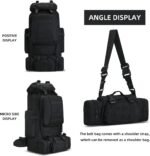 100L Camping Hiking Backpack,Molle military Tactical rucksack backpack,Waterproof Lightweight Hiking Backpack (Black) - Image 3