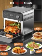 Nuwave Plug-In Grill Air Fryer Oven Combo w/Sheath Heaters, Authentic Char Flavor, 2024 New Convection System, 2X More Even, 100 Presets, Smarter Probe, 50-550°F, Stainless Steel - Image 3