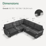 HONBAY Convertible Sectional Sofa L Shaped Couch for Small Apartment Reversible Sectional Couches for Living Room,Dark Grey - Image 3