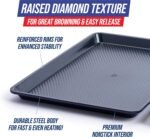 Blue Diamond Bakeware Diamond Infused Ceramic Nonstick, 2 Piece 18" x 13" Half Cookie Sheet Baking Pan Set, Dishwasher and Freezer Safe, PFAS-Free, Blue - Image 4