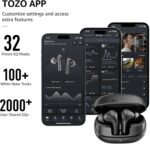 TOZO E2 Wireless Earbuds 10mm Drivers with Powerful Bass, App Customize 32 EQs, with 2 Mics AI Call Noise Cancellation, 30H Playtime, Bluetooth 5.3 Ear Buds, Comfort Fit in-Ear Headphones - Image 5