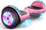 LIEAGLE Hoverboard, 6.5" Self Balancing Scooter Hover Board with Wheels LED Lights for Kids Adults(Pink&Grey) - Image 3