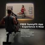 Sunny Health & Fitness Premium Smart Air & Magnetic Resistance Rowing Machine, Foldable Long Silding Rail Exercise Rower for Home Training, Optional Free SunnyFit App Connection - Image 5