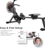 Sunny Health & Fitness Premium Smart Air & Magnetic Resistance Rowing Machine, Foldable Long Silding Rail Exercise Rower for Home Training, Optional Free SunnyFit App Connection - Image 8