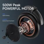 Electric Scooter, Up to 32 Miles Range & 25 MPH, 4 High-Performance Shock Absorbers, 500W Motor & 10" Solid Tires, Foldable Commuter Electric Scooter for Adults with Turn Signals, APP Lock - Image 4