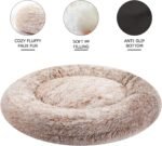 Bedfolks Calming Donut Dog Bed, 36 Inches Round Fluffy for Large Dogs, Anti-Anxiety Plush, Machine Washable (Brown, Large) - Image 4