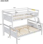 Merax Wooden Bunk Bed,Twin Over Full Bunk Bed with Ladder,Safety Guardrail,Can Be Separated into 2 Beds,Perfect for Bedroom,White - Image 3