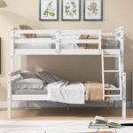 Merax Wooden Bunk Bed,Twin Over Full Bunk Bed with Ladder,Safety Guardrail,Can Be Separated into 2 Beds,Perfect for Bedroom,White - Image 5