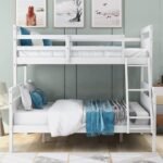 Merax Wooden Bunk Bed,Twin Over Full Bunk Bed with Ladder,Safety Guardrail,Can Be Separated into 2 Beds,Perfect for Bedroom,White - Image 8
