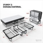 EconoHome Folding Bed with Mattress - 75x31 Cot Size Frame - Portable Rollaway Guest Bed with 5-inch Memory Foam Mattress - Space-Saving Foldable Design for Easy Storage (31 Inch) - Image 3
