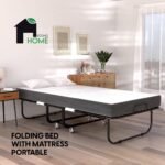 EconoHome Folding Bed with Mattress - 75x31 Cot Size Frame - Portable Rollaway Guest Bed with 5-inch Memory Foam Mattress - Space-Saving Foldable Design for Easy Storage (31 Inch) - Image 4
