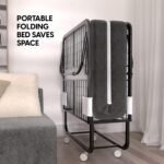 EconoHome Folding Bed with Mattress - 75x31 Cot Size Frame - Portable Rollaway Guest Bed with 5-inch Memory Foam Mattress - Space-Saving Foldable Design for Easy Storage (31 Inch) - Image 6
