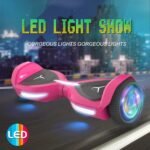 All Terrain Hover Board with Flash LED Lights and Wireless Speakers, Electric Hoverboard Supports Up to 165 lbs, Self Balancing Scooter Gift for Kids (Pink) - Image 4