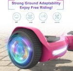 All Terrain Hover Board with Flash LED Lights and Wireless Speakers, Electric Hoverboard Supports Up to 165 lbs, Self Balancing Scooter Gift for Kids (Pink) - Image 6