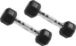 Fitvids Rubber Encased Hex Dumbbell, Multiple Sizes - Image 3
