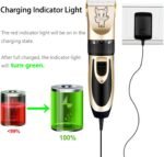 Dog Grooming Kit Clippers, Low Noise, Electric Quiet, Rechargeable, Cordless, Pet Hair Thick Coats Clippers Trimmers Set, Suitable for Dogs, Cats, and Other Pets (Gold) - Image 4