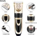 Dog Grooming Kit Clippers, Low Noise, Electric Quiet, Rechargeable, Cordless, Pet Hair Thick Coats Clippers Trimmers Set, Suitable for Dogs, Cats, and Other Pets (Gold) - Image 5