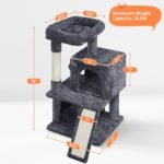 Yaheetech Cat Tree for Indoor Pets, 36in Tower Condo w/Extra Large Perch, Scratching Posts, Board, Dangling Ball, Play Structure for Kittens & Adult Cats - Image 4