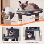 Yaheetech Cat Tree for Indoor Pets, 36in Tower Condo w/Extra Large Perch, Scratching Posts, Board, Dangling Ball, Play Structure for Kittens & Adult Cats - Image 5