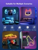 Govee RGBIC Neon Lights, LED Smart Neon Rope Light 2 Works with Matter, Alexa, Google Assistant, Custom DIY Neon Strip Lights for Bedroom and Wall Decor, Softer Material, 16.4ft, White - Image 5
