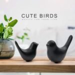 Notakia Small Birds Statues Home Decor Modern Style Decorative Ornaments for Living Room, Bedroom, Office Desktop, Cabinets (Black 2Pcs Birds) - Image 4