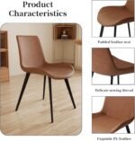 43.2"-59.1" Extendable Round Dining Table Set, Mid Century Wooden Round Kitchen Table, Oak Coffee Table for 4-6 Person,PU Leather Chair - Image 5
