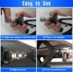 Dreyoo 2 Pack RV Scissor Jack Socket, 3/4" or 19mm Drill Adapter with 1/4" Hex Shank, Camper Trailer Stabilizer Jack Tool for RV, Car, Travel Trailer Leveling(Silver Gray) - Image 7