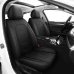 Car Seat Covers,Leather Car Seat Covers,Breathable and Sporty Car Seat Cover,Universal Fit Automotive Seat Covers for Car SUV Sedan and Trucks(2 Pieces,Front Seat,Black,N2) - Image 3