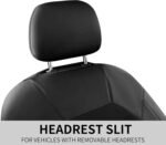 Car Seat Covers,Leather Car Seat Covers,Breathable and Sporty Car Seat Cover,Universal Fit Automotive Seat Covers for Car SUV Sedan and Trucks(2 Pieces,Front Seat,Black,N2) - Image 6