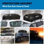 REESE 59007 Waterproof Rooftop Cargo Carrier Bag for Cars, SUVs or Trucks with/Without Roof Racks, 22 Cubic Feet, Heavy Duty 840D Abrasion-Resistant PVC Fabric with Anti-Slip Mat - Image 4