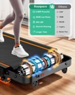 Walking Pad with 10% Incline & Handle Bar, Low Noise Walking Pad Treadmill for Home Small, Upgrade 3.5HP Treadmill with Incline, 4 in 1 Portable Compact Walking Pad with Incline/APP 350lbs - Image 4