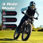 3000W Dual Motors Electric Bike for Adults, 52V 25Ah 24" Fat Tire Fast 38 mph up to 100 Miles Full Suspension Hydraulic Brake Class 3 Off Road Mountain Hunting Ebike for Men & Women - Image 5