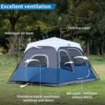 Cabin Tent 4-6 Person, Waterproof Camping Tent with Rain Cover Easy to Set Up, Portable Double Layer Large Family Tent for Outdoor Camping (330 * 270Iron Single) - Image 5