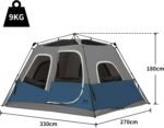 Cabin Tent 4-6 Person, Waterproof Camping Tent with Rain Cover Easy to Set Up, Portable Double Layer Large Family Tent for Outdoor Camping (330 * 270Iron Single) - Image 6